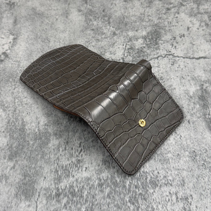 クロコダイル 三つ折り財布 8213 - GREY/グレー