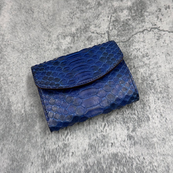 パイソン 三つ折り財布 8214 - 藍染め