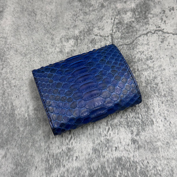 パイソン 三つ折り財布 8214 - 藍染め