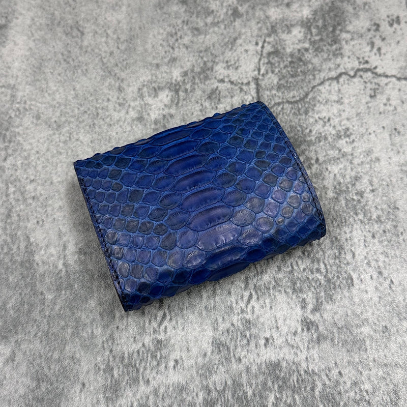 パイソン 三つ折り財布 8214 - 藍染め