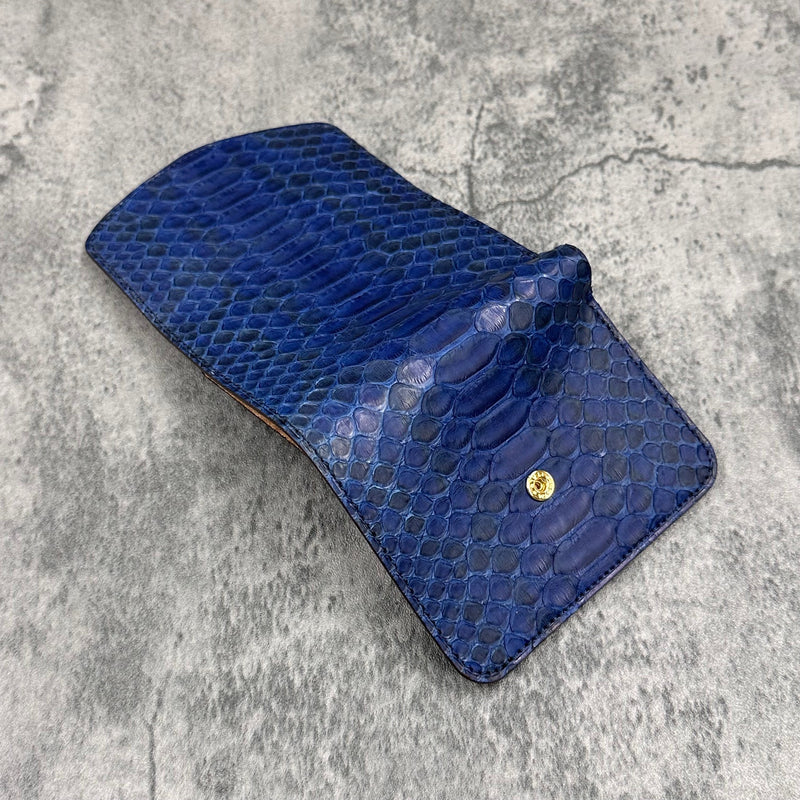 パイソン 三つ折り財布 8214 - 藍染め