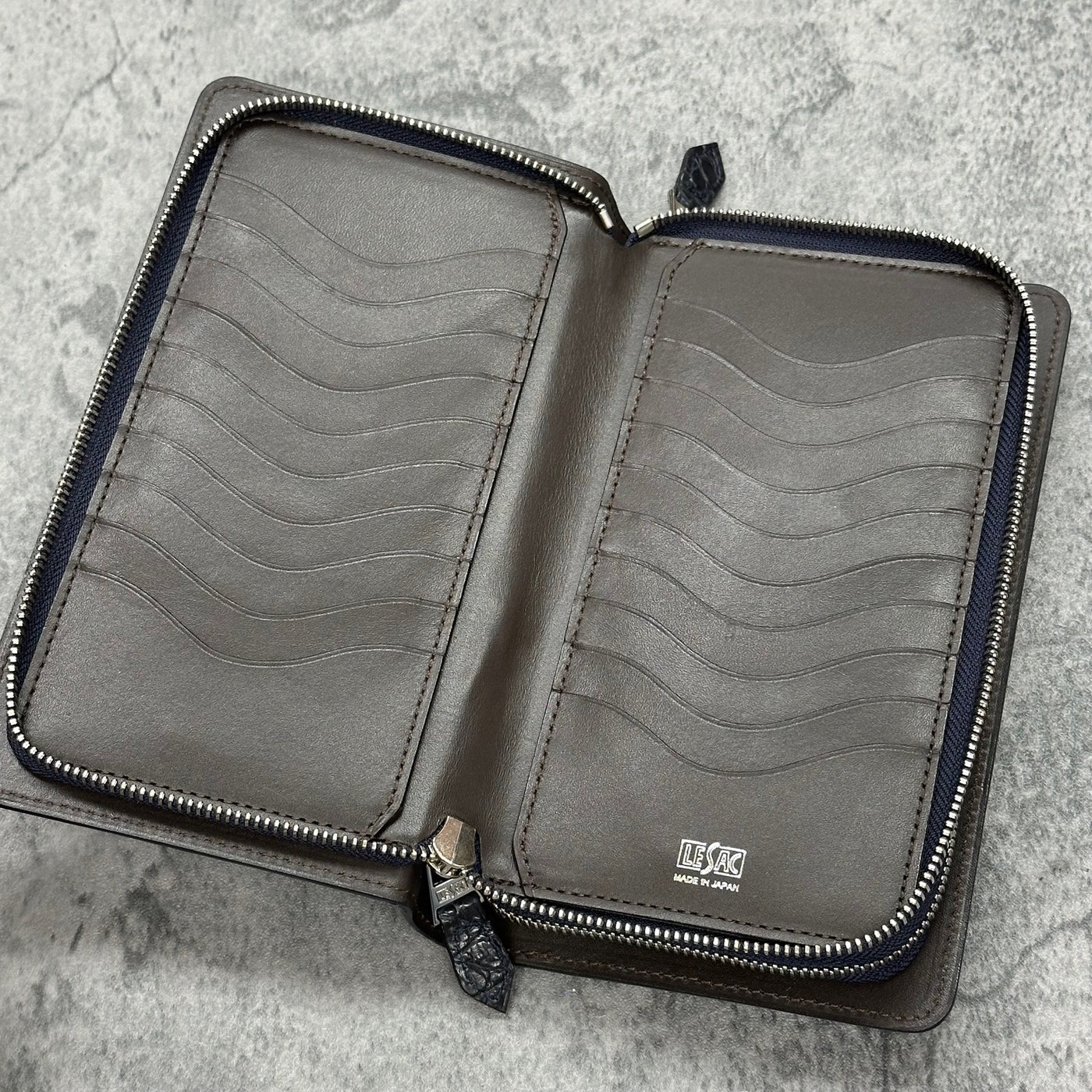クロコダイル ダブルファスナー長財布 ワニ革 ポロサス 本革 ハンドル