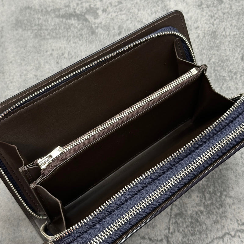 クロコダイル ダブルファスナー長財布 ワニ革 ポロサス 本革 ハンドル