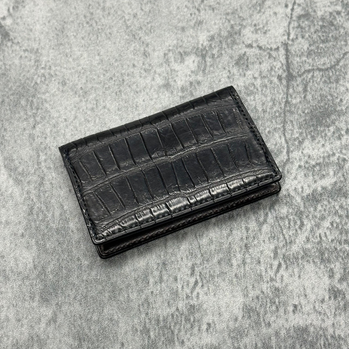 クロコダイル カード入れ (名刺入れ) ワニ革 本革 黒 ブラック 品番