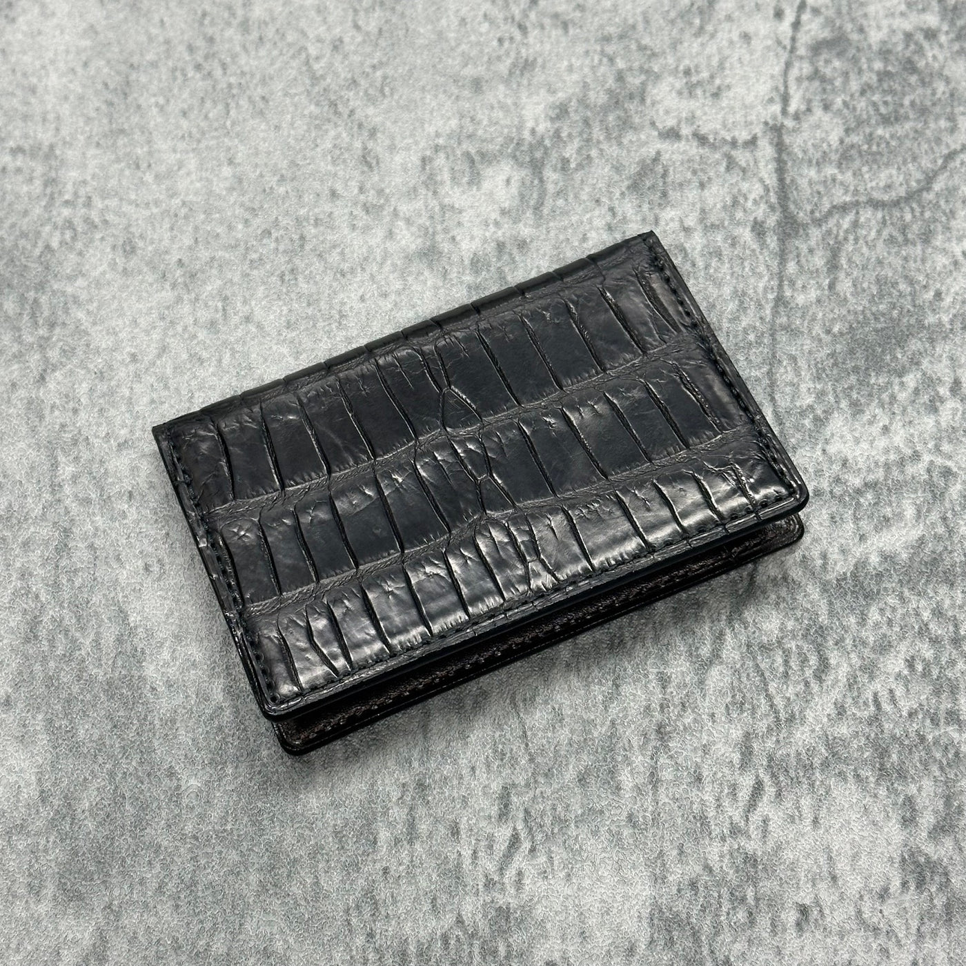 クロコダイル カード入れ (名刺入れ) ワニ革 本革 黒 ブラック 品番