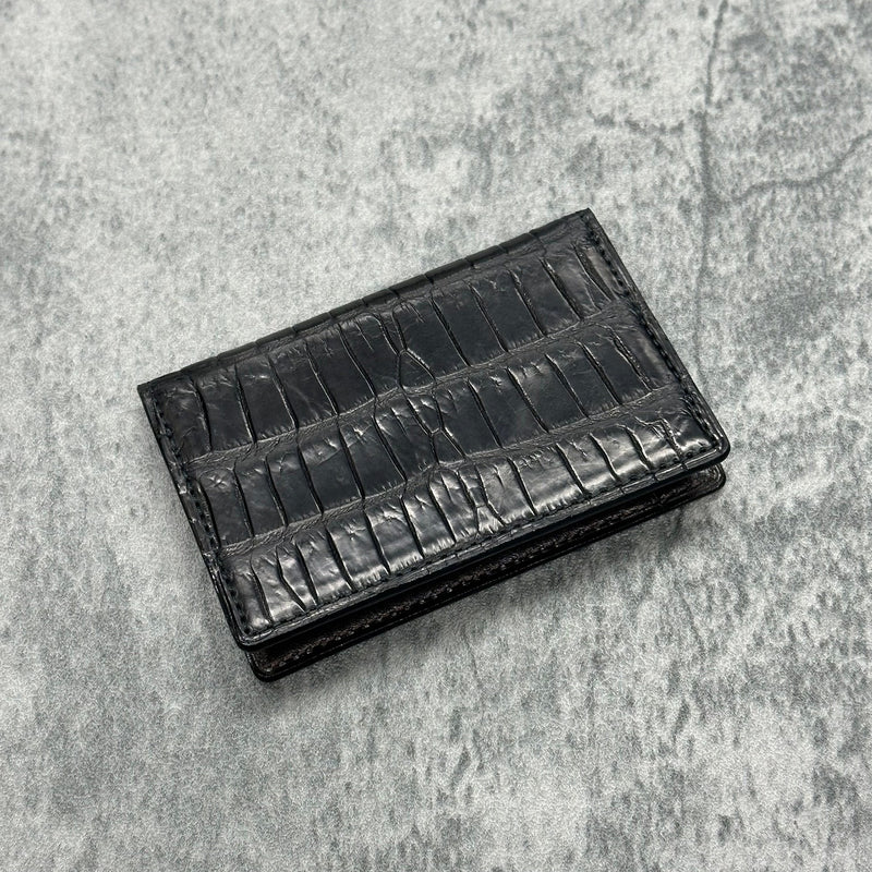 クロコダイル カード入れ (名刺入れ) ワニ革 本革 黒 ブラック 品番