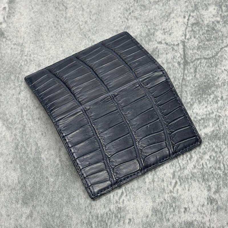 クロコダイル カード入れ (名刺入れ) ワニ革 本革 紺 ネイビー 品番