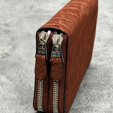 象革のダブルファスナー長財布