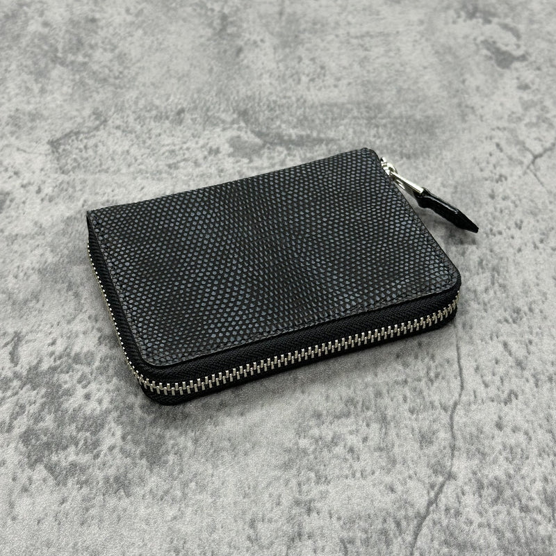 リザード(吟スリ) 二つ折り財布 ミドルウォレット トカゲ革 本革