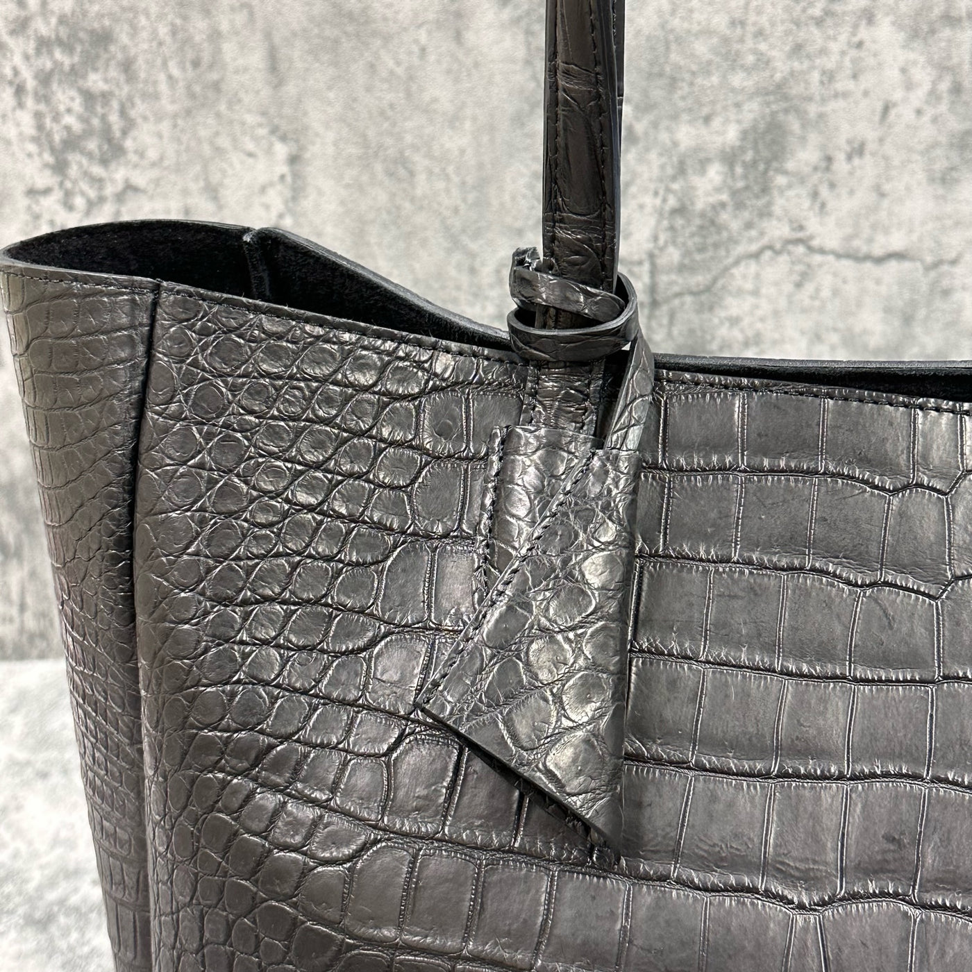 【 bou bou bourgeon】ブラック クロコダイル風トートバッグ bou bou bourgeon】ブラック クロコダイル風トートバッグ