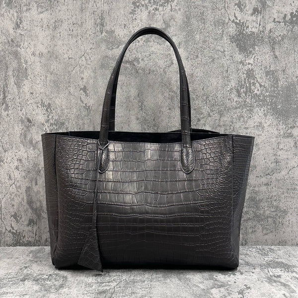 【 bou bou bourgeon】ブラック クロコダイル風トートバッグ bou bou bourgeon】ブラック クロコダイル風トートバッグ