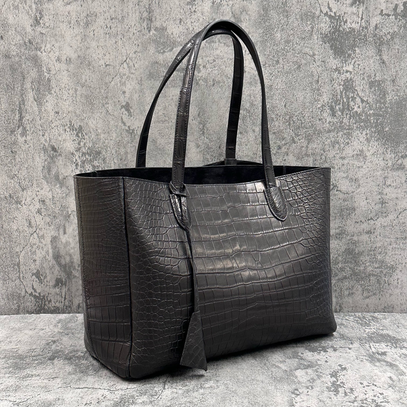 クロコダイル トートバッグ BILBAO - BLACK/ブラック – Le'sac