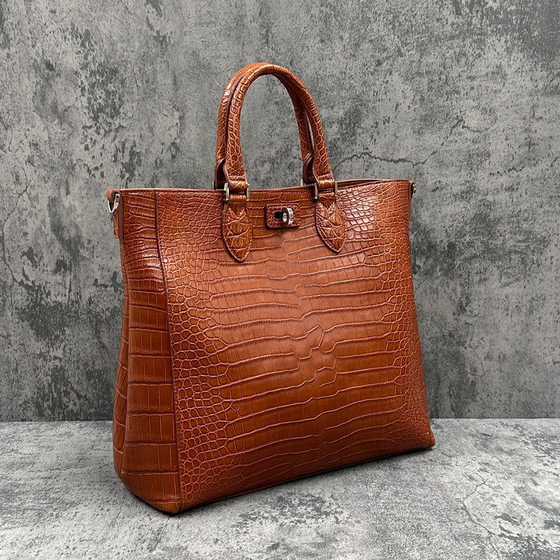 クロコダイル トートバッグ CALON - COGNAC/コニャック