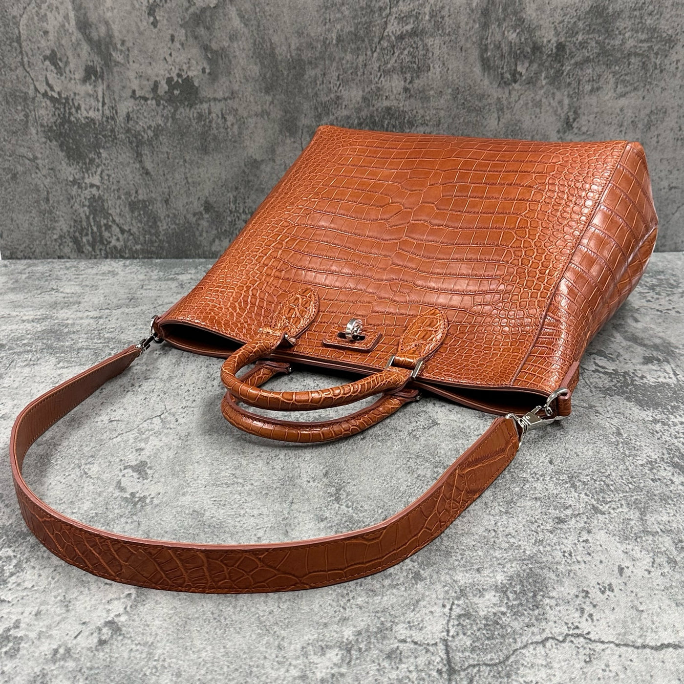クロコダイル トートバッグ CALON - COGNAC/コニャック – Le'sac