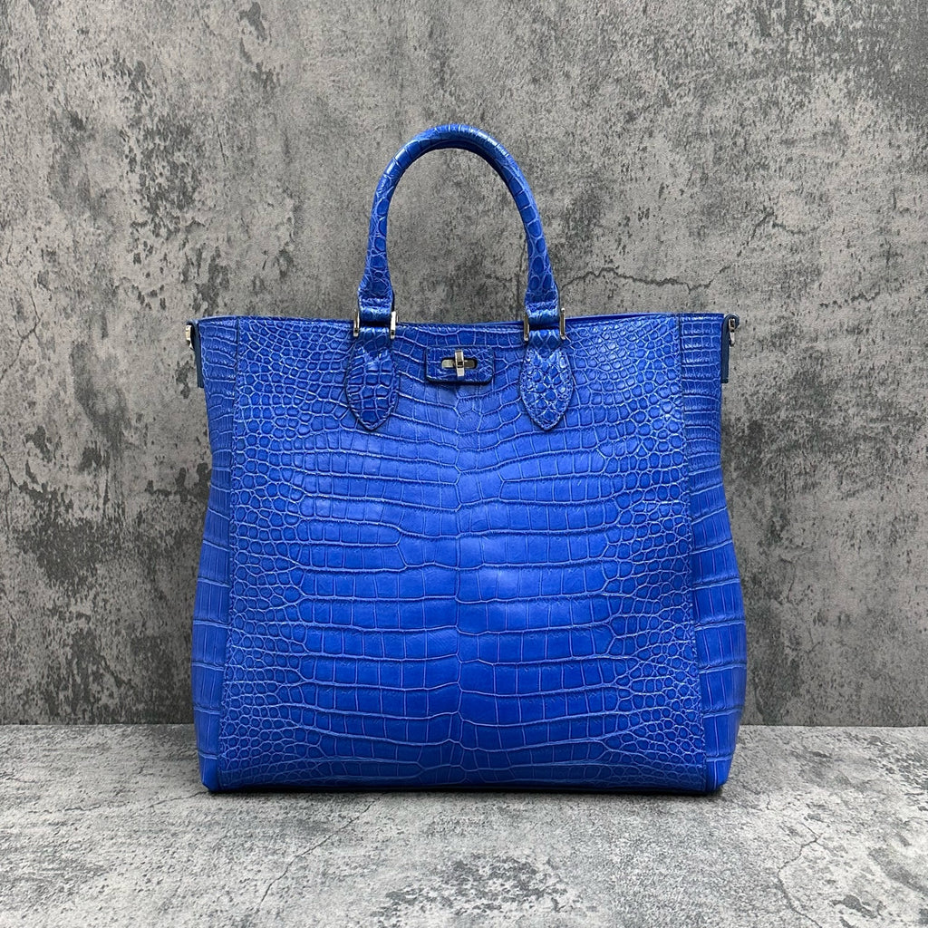 クロコダイル トートバッグ CALON - ROYAL BLUE/ロイヤルブルー – Le 