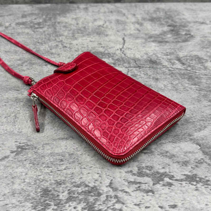 クロコダイル スマホショルダー CAPRI - RED/レッド