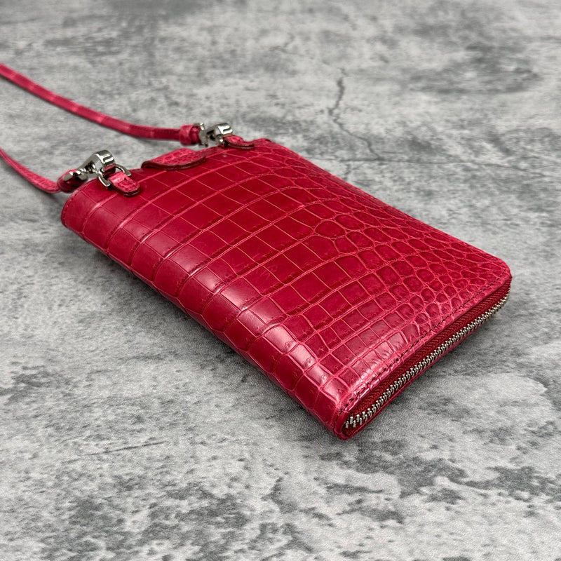 クロコダイル スマホショルダー CAPRI - RED/レッド