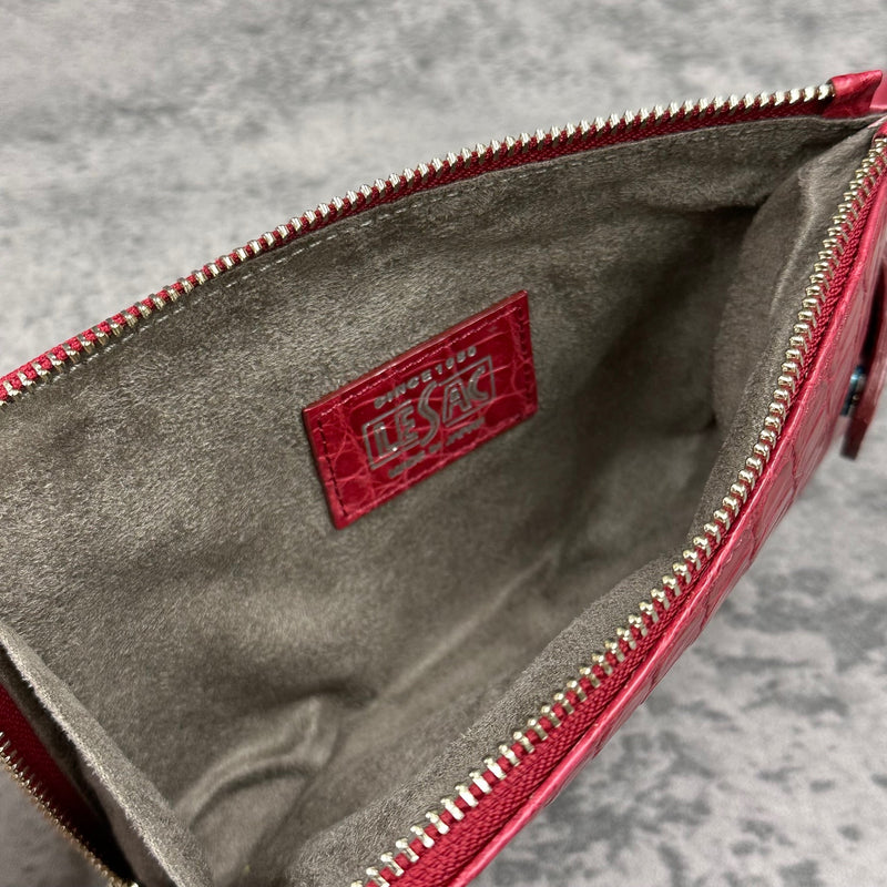 クロコダイル スマホショルダー CAPRI - RED/レッド