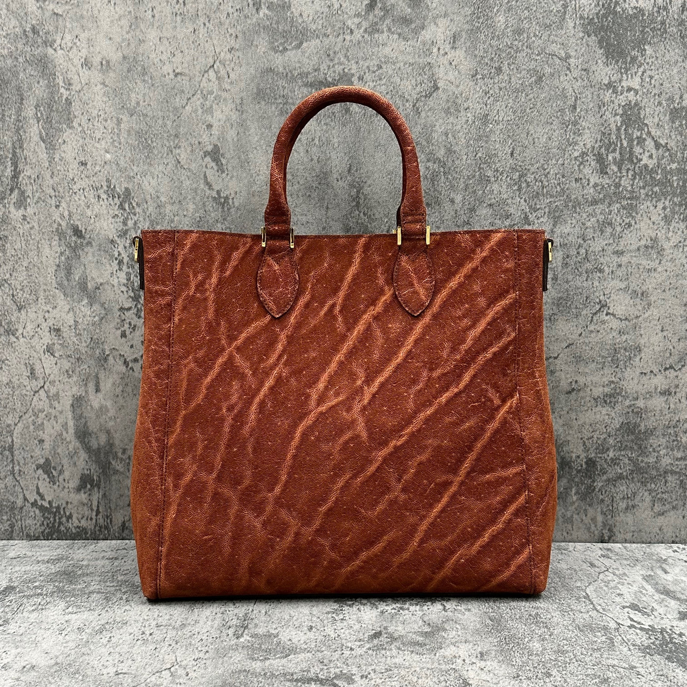 美品✨香鳥屋 エレファントレザー 象革 チェーンバッグ エレファント トートバッグ 象革 本革 メンズ レディース 茶色