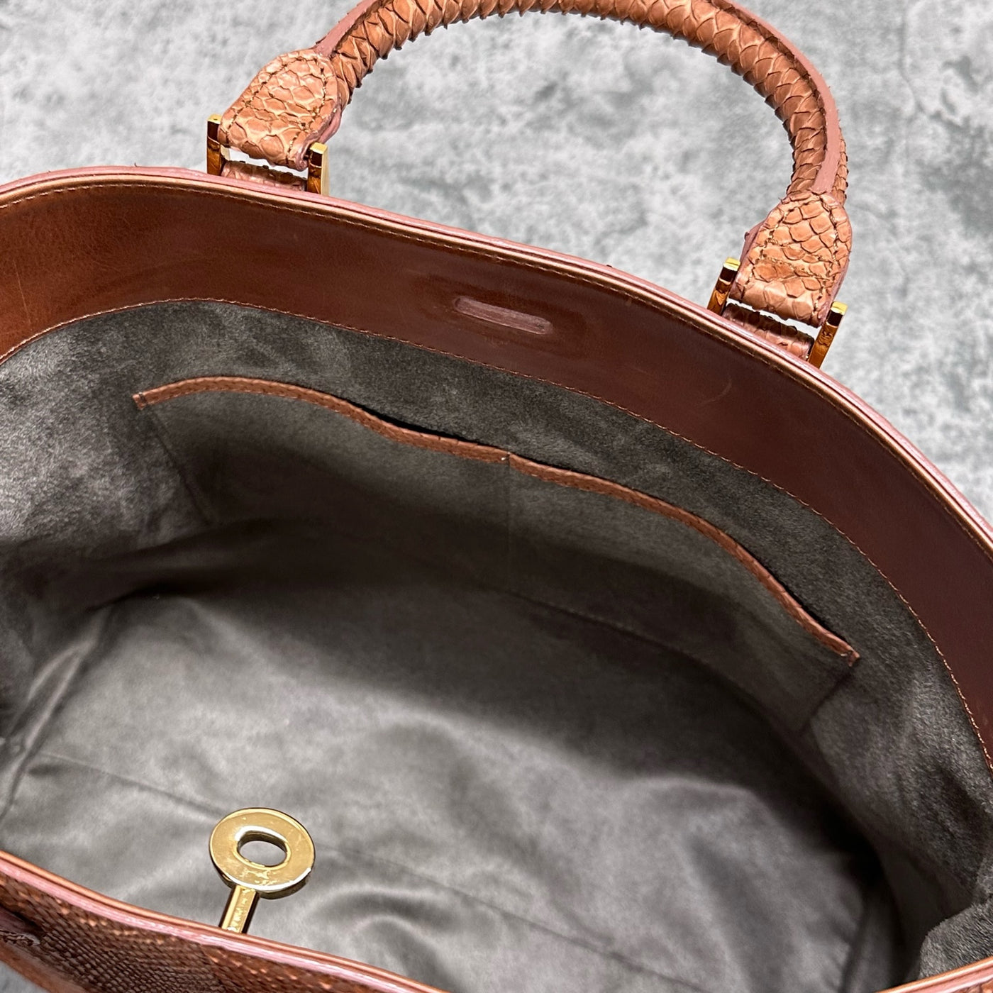 パイソン トートバッグ CALON(G) - COGNAC/コニャック – Le'sac