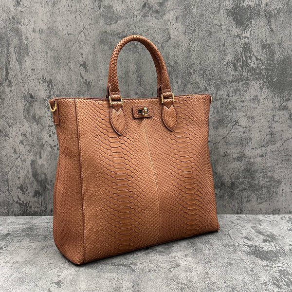 パイソン トートバッグ CALON(G) - COGNAC/コニャック – Le'sac