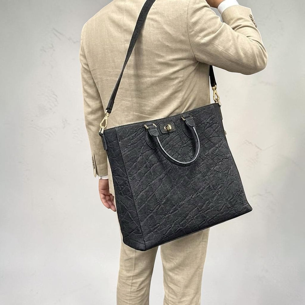 エレファント トートバッグ 象革 本革 黒 ブラック CALON – Le'sac