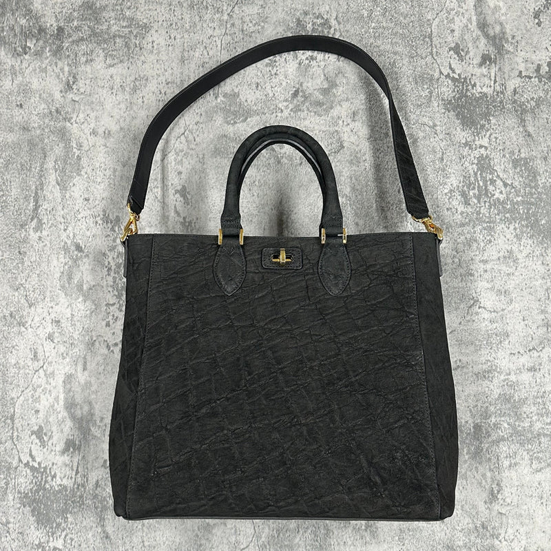 エレファント トートバッグ 象革 本革 黒 ブラック CALON(G) – Le'sac