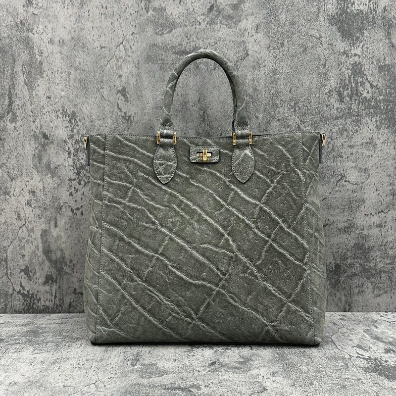 エレファント トートバッグ 象革 本革 ストーングレー CALON(G) – Le'sac