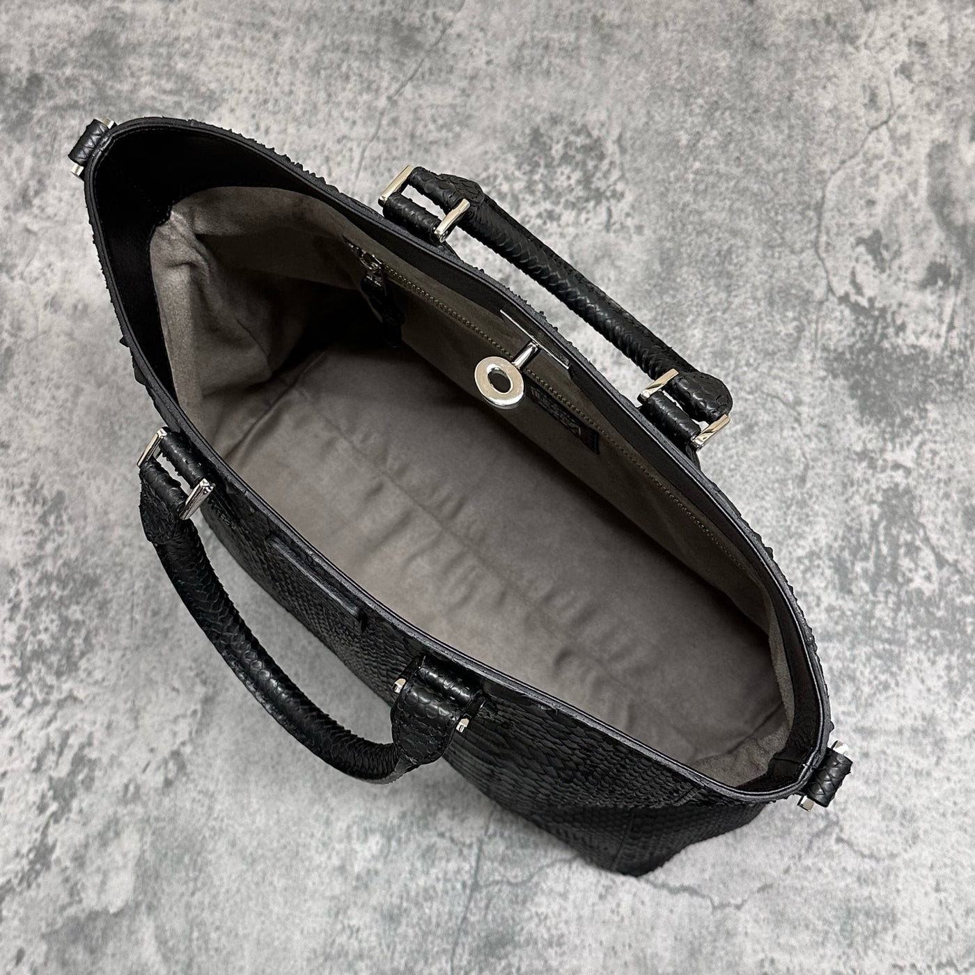 パイソン トートバッグ CALON - BLACK/ブラック – Le'sac