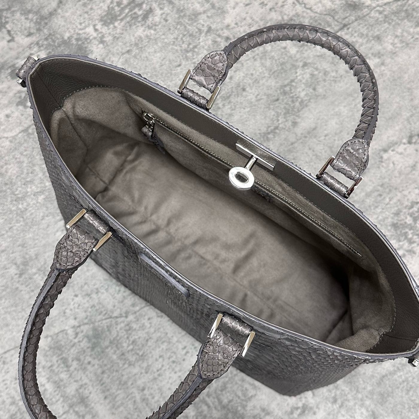 パイソン トートバッグ CALON - GRAPHITE/グラファイト – Le'sac