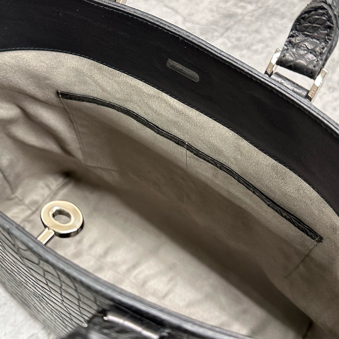 クロコダイル トートバッグ CALON - BLACK/ブラック – Le'sac