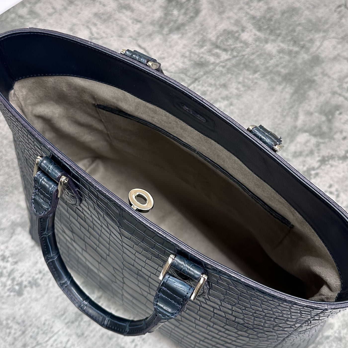 クロコダイル トートバッグ CALON - NAVY/ネイビー – Le'sac
