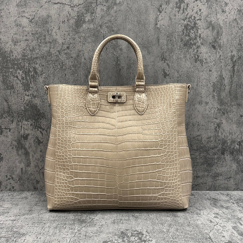 クロコダイル トートバッグ CALON - BEIGE/ベージュ