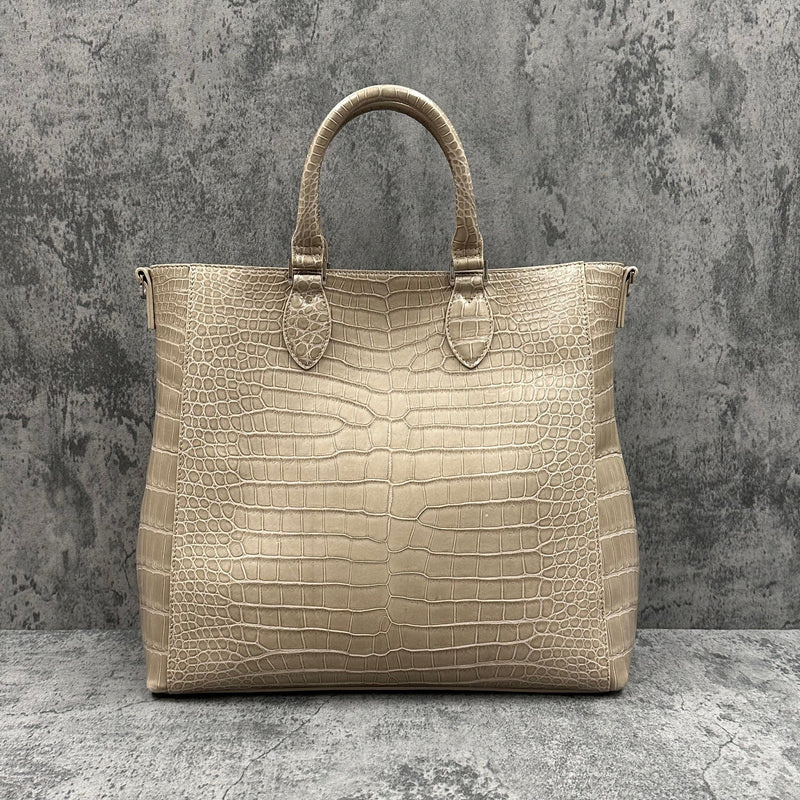 クロコダイル トートバッグ CALON - BEIGE/ベージュ