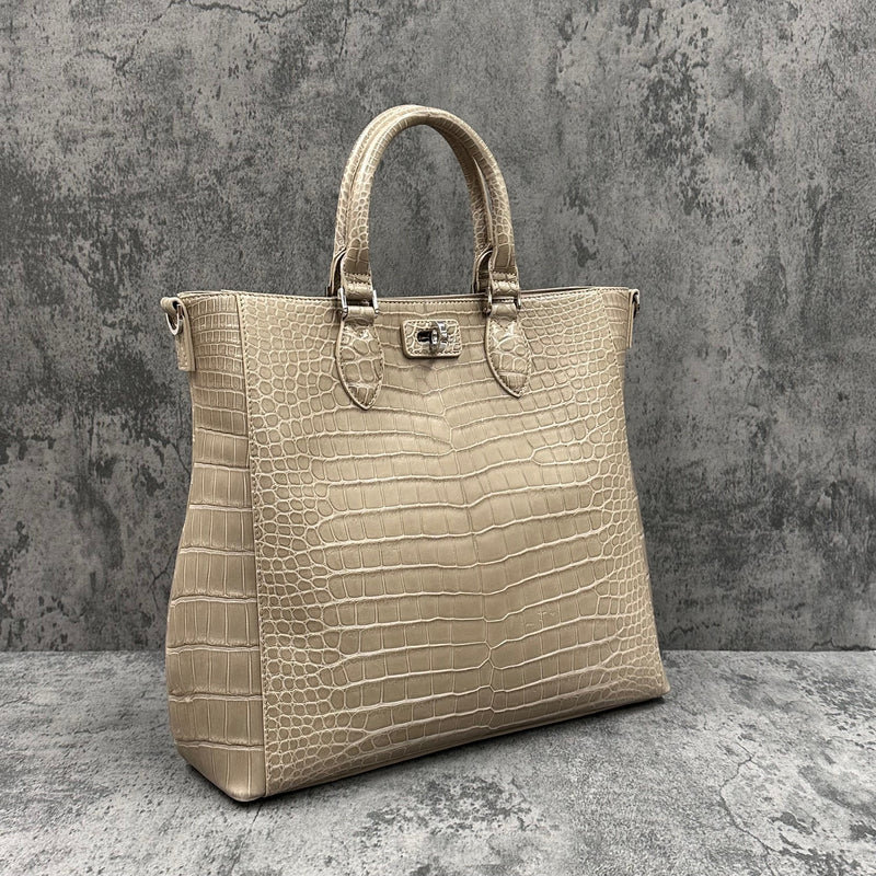 クロコダイル トートバッグ CALON - BEIGE/ベージュ
