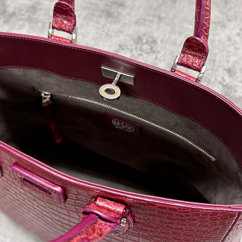 クロコダイル トートバッグ CALON - BORDEAUX/ボルドー