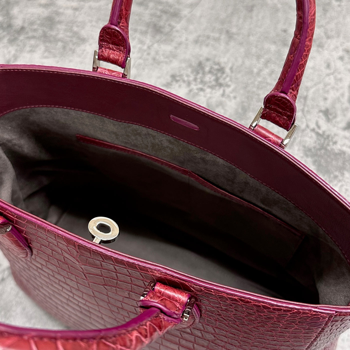 クロコダイル トートバッグ CALON - BORDEAUX/ボルドー – Le'sac
