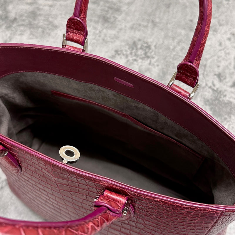 クロコダイル トートバッグ CALON - BORDEAUX/ボルドー