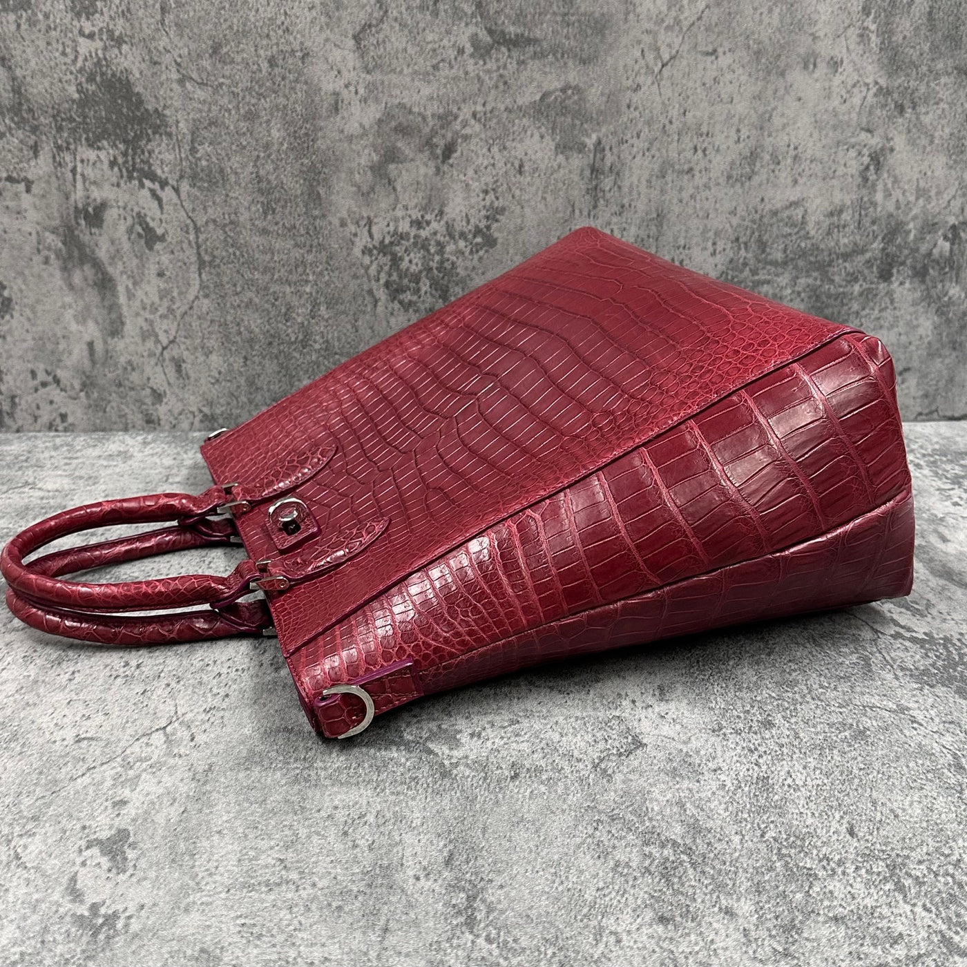 ボルトー クロコダイル トートバッグ ハンドバッグ クロコダイル トートバッグ CALON - BORDEAUX/ボルドー – Le'sac