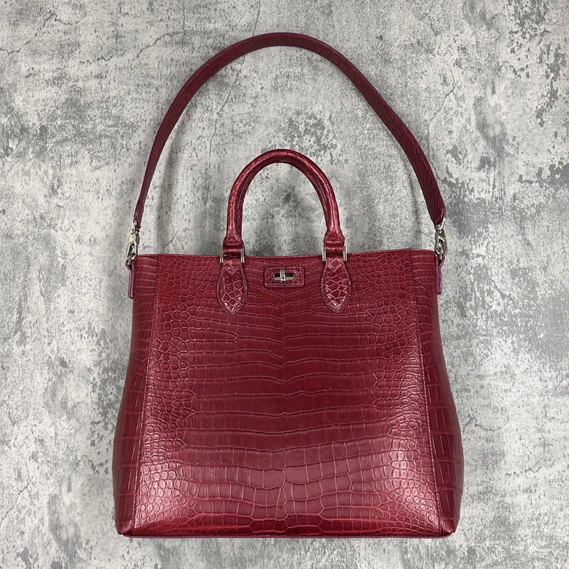 クロコダイル トートバッグ CALON - BORDEAUX/ボルドー