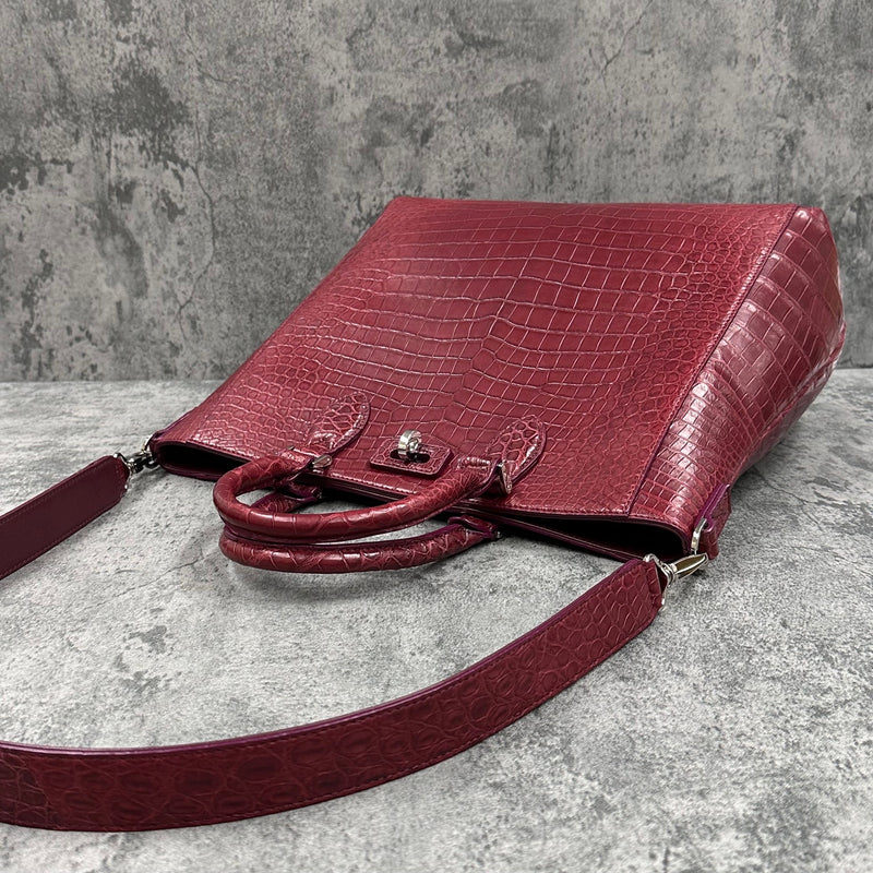 クロコダイル トートバッグ CALON - BORDEAUX/ボルドー