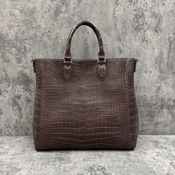 クロコダイル トートバッグ CALON - BROWN/ブラウン