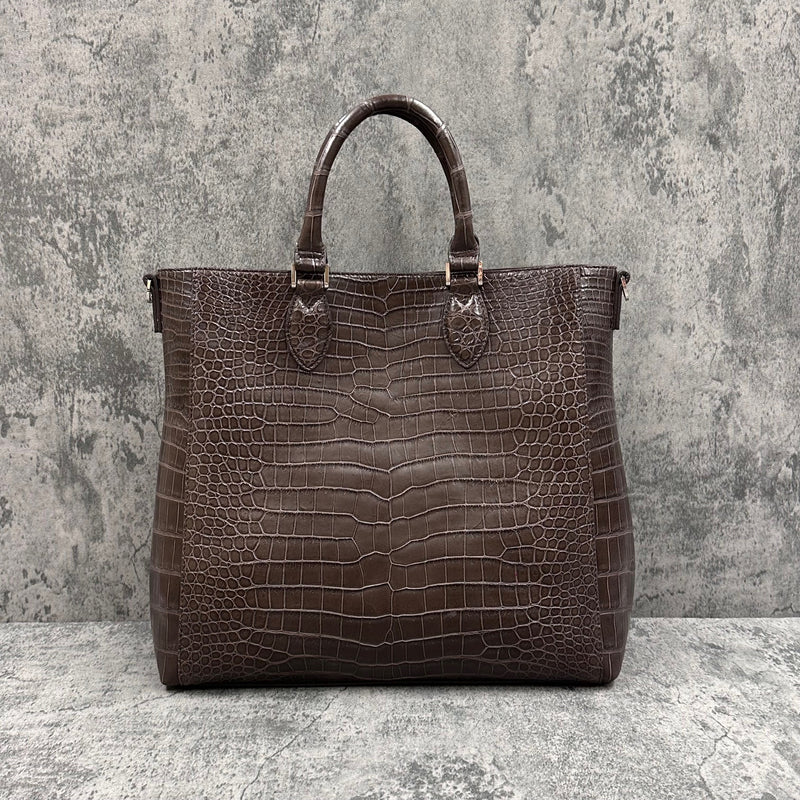 クロコダイル トートバッグ CALON - BROWN/ブラウン