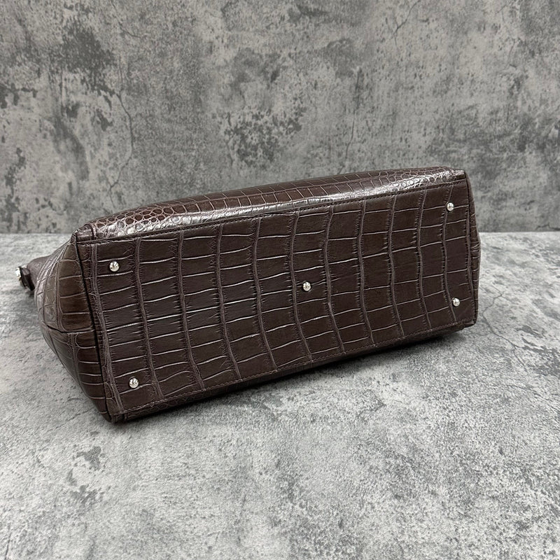 クロコダイル トートバッグ CALON - BROWN/ブラウン