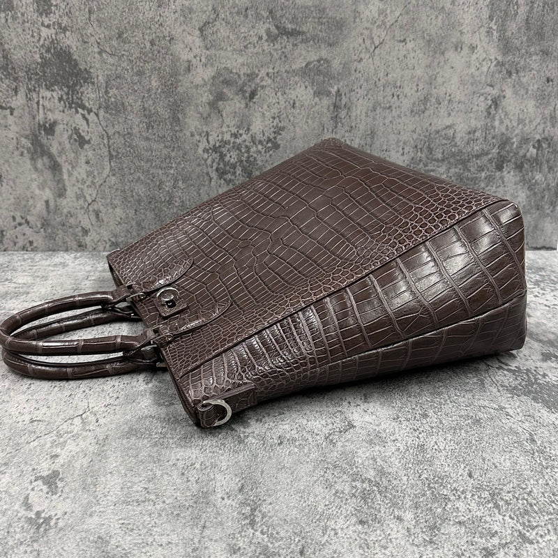 クロコダイル トートバッグ CALON - BROWN/ブラウン