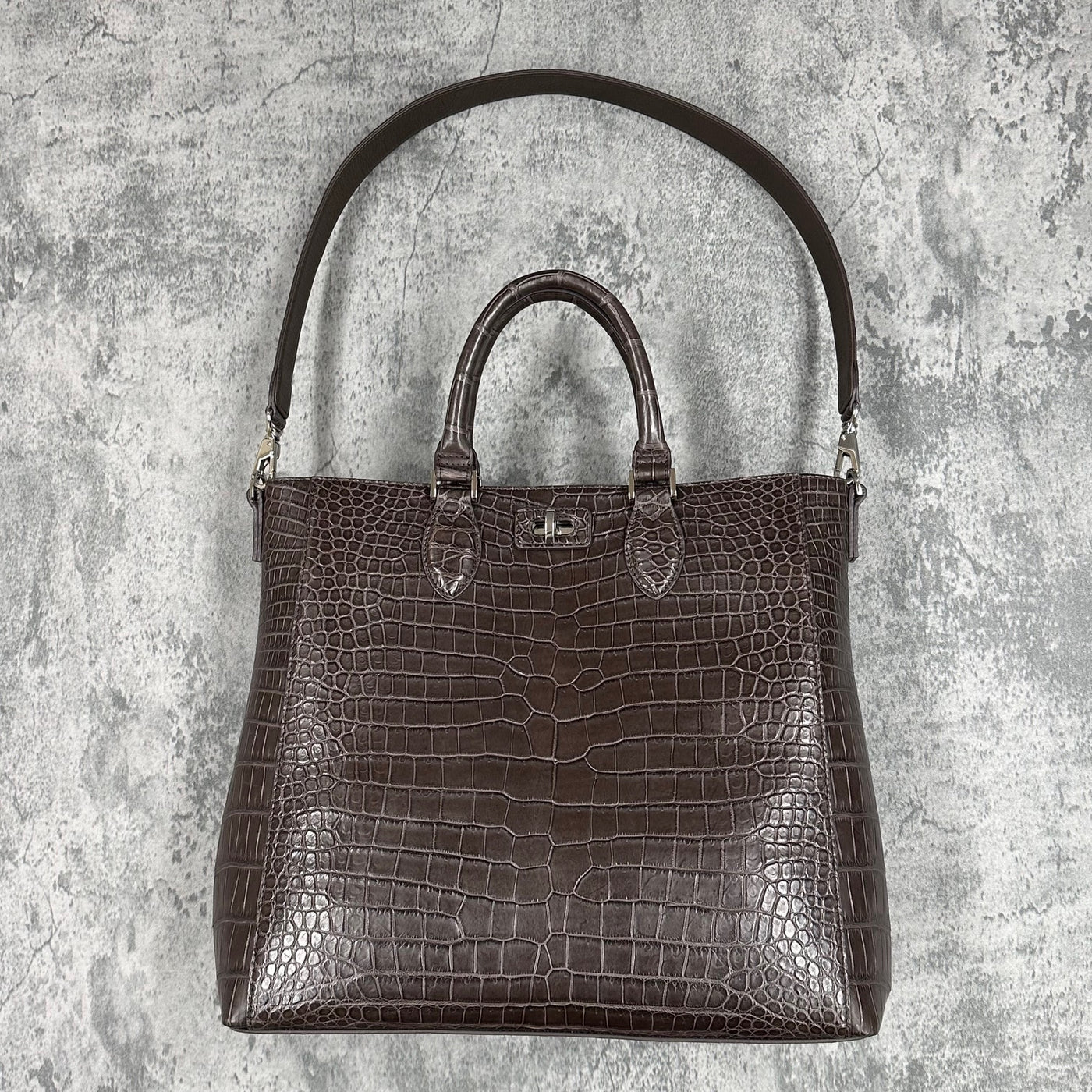 クロコダイル トートバッグ CALON - BROWN/ブラウン – Le'sac