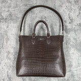 クロコダイル トートバッグ CALON - BROWN/ブラウン