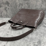 クロコダイル トートバッグ CALON - BROWN/ブラウン