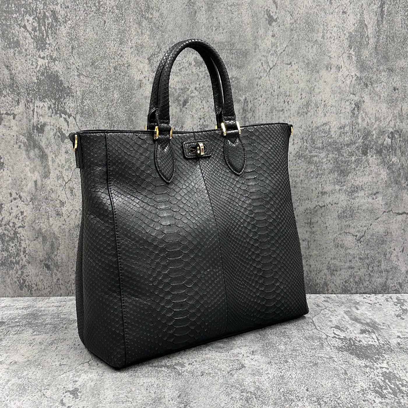 パイソン トートバッグ CALON(G) - BLACK/ブラック – Le'sac