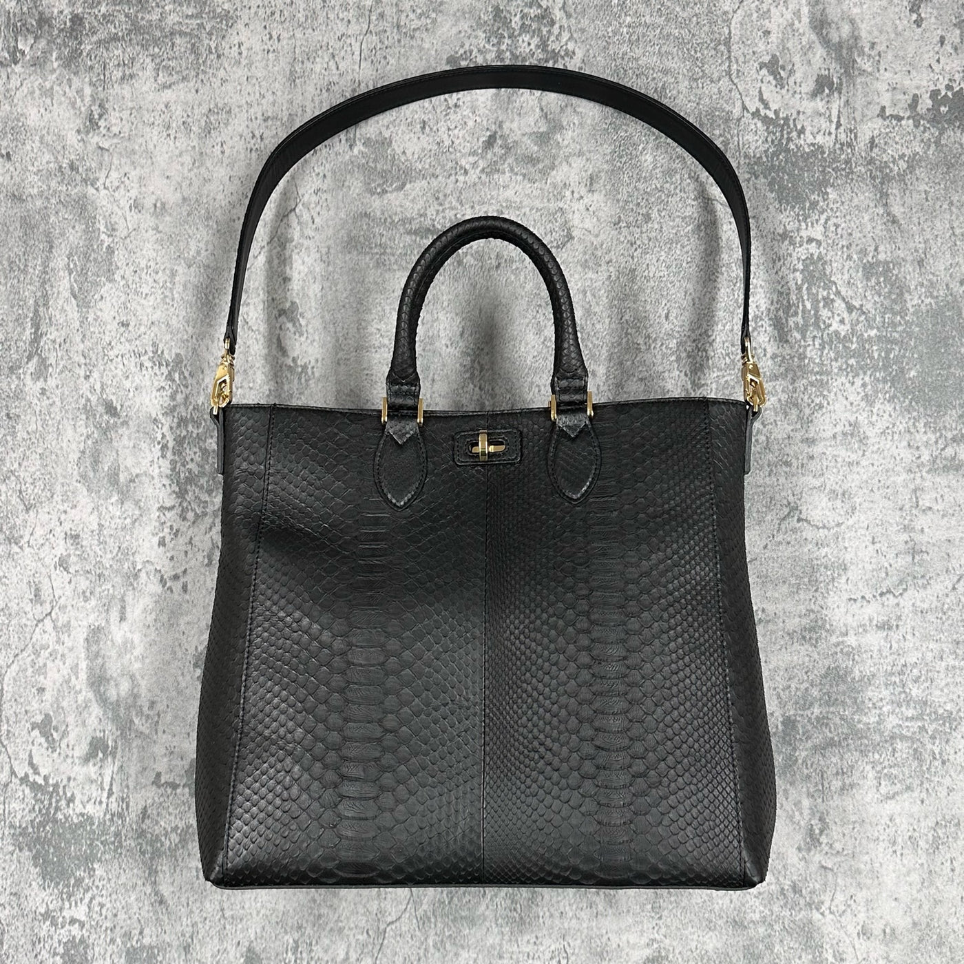 パイソン トートバッグ CALON(G) - BLACK/ブラック – Le'sac